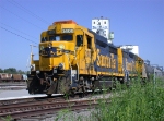 BNSF 2406 and 2634 switch out a cut of tank cars at the south end of the Bartlett Grain elevator